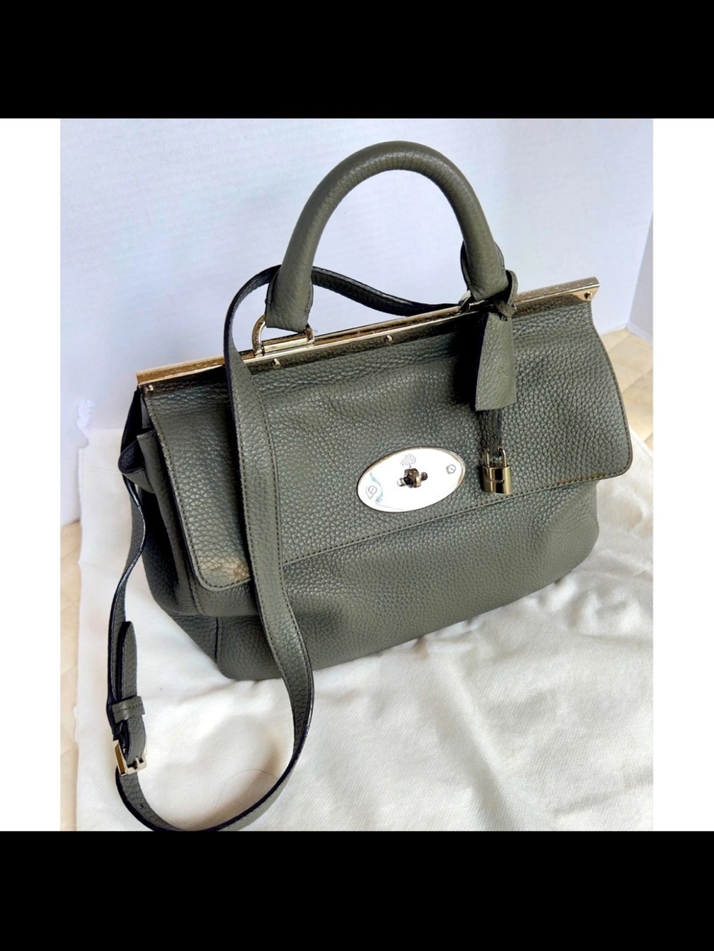 Mulberry Grey Pebbled Leather Bayswater Shoulder Bag